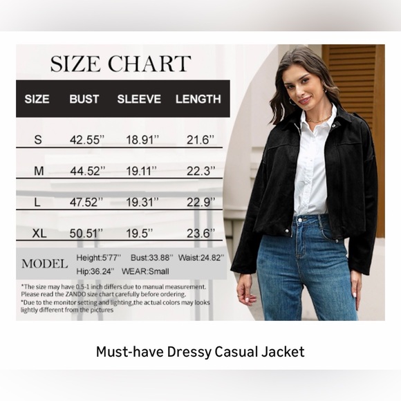 🆕Faux Suede Fashion Open Front Cropped Jacket - Picture 3 of 3